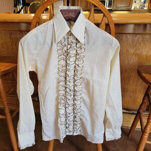 Vintage Tuxedo Shirt w/ Ruffles Austin Powers Fluffy Cuff